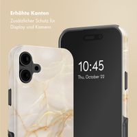 Selencia Vivid Tough Back Cover mit MagSafe für das iPhone 16 - Golden Beige Marble