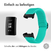 imoshion Elastische Nylonarmband für das Fitbit Charge 3 / 4 - Mintgrün