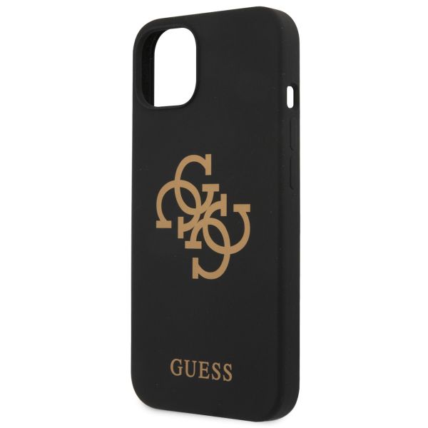 Guess 4G Logo Silicone Back Cover für das iPhone 13 Mini - Schwarz