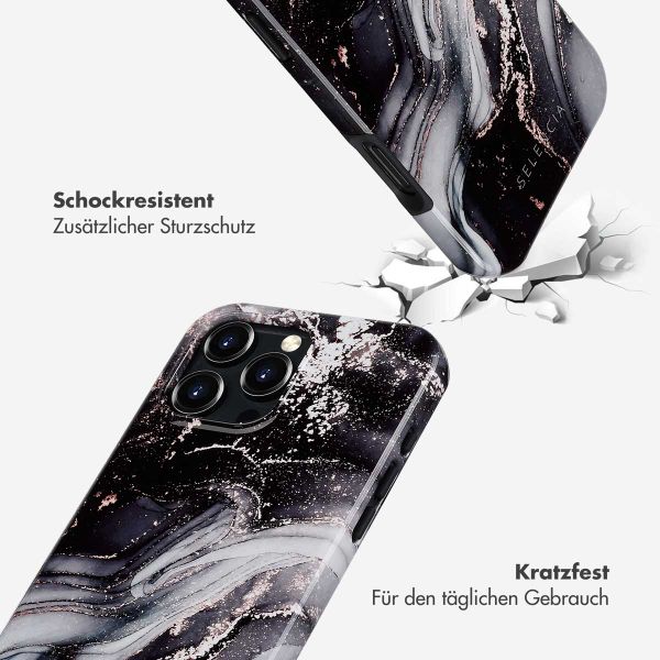 Selencia Vivid Tough Back Cover MagSafe für das iPhone 16 Pro Max - Chic Marble Black