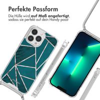 imoshion Design Hülle mit Band für das iPhone 13 Pro - Petrol Green Graphic