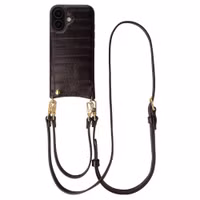 Selencia Nova Echtleder Backcover mit Kartenhalter Apple iPhone 16 - Dark Chocolate