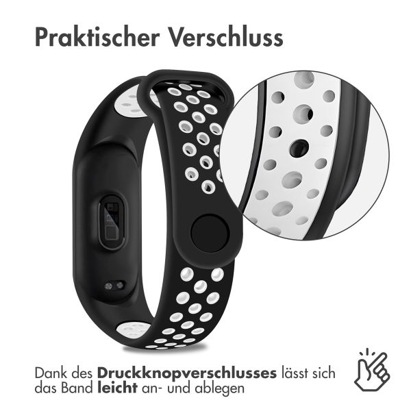 imoshion Silikonband Sport für das Xiaomi Mi Band 7 - Schwarz / Weiß