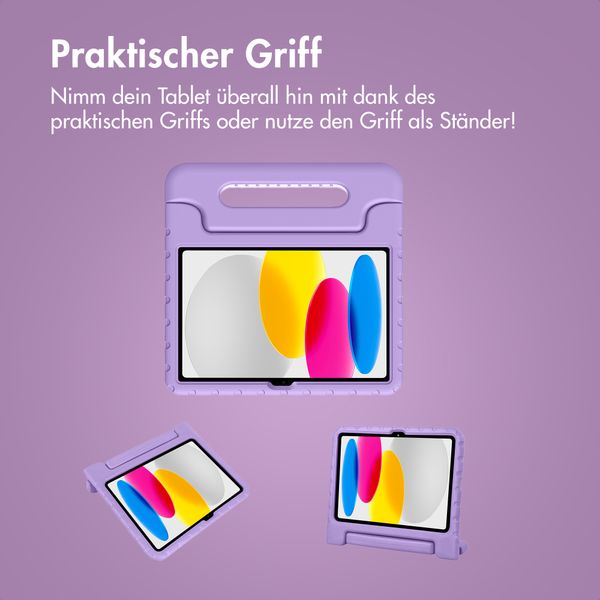 imoshion Schutzhülle mit Handgriff kindersicher Apple iPad 11 (2025) 11 Zoll A16 / iPad 10 (2022) 10.9 Zoll - Lila