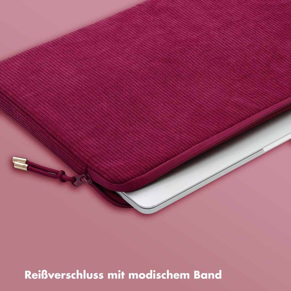 Selencia Cord Laptop Hülle 15-16 Zoll - Laptop Sleeve - Dark Rose