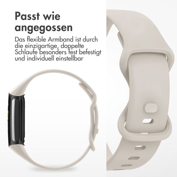 imoshion Silikonband für das  Fitbit Charge 5 / 6 - S - Beige