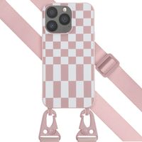 Selencia SilikonHülle design mit abnehmbarem Band Apple iPhone 13 Pro - Irregular Check Sand Pink