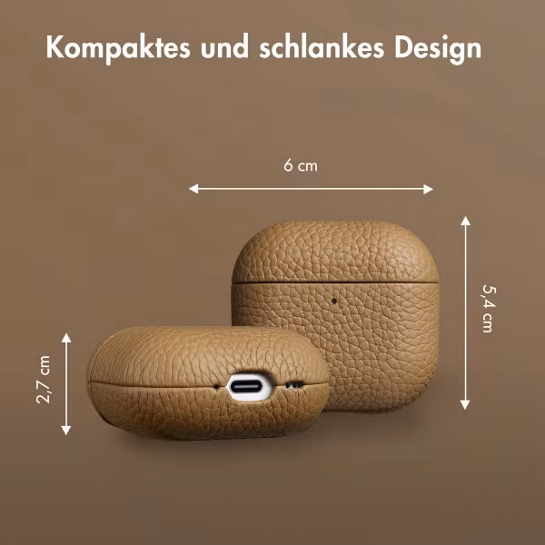 Accezz Echtes Leder Case Apple AirPods 4 - Taupe