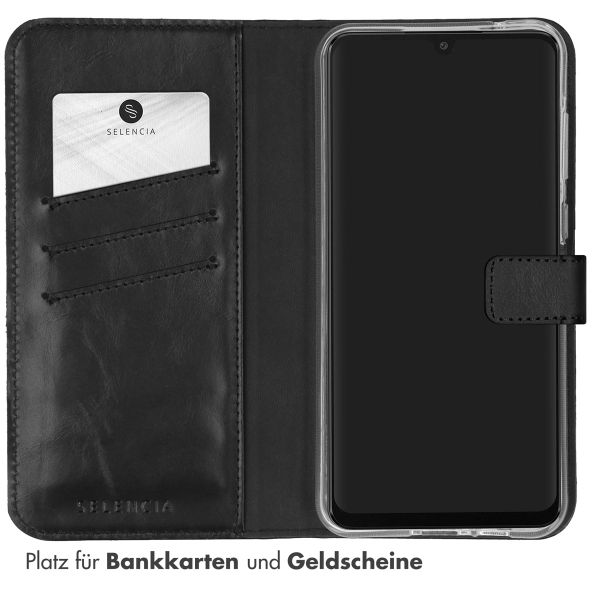Selencia Echtleder Klapphülle Samsung Galaxy A55 - Schwarz