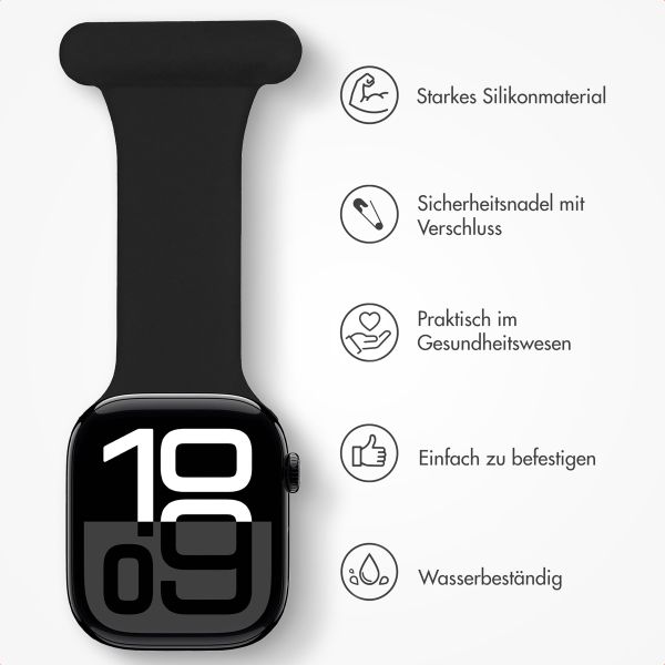 imoshion Pflegekräfte Silikonarmband für das  Apple Watch Series 1 t/m 9 / SE (38/40/41 mm) | Series 10 / 11 (42 mm) - Schwarz