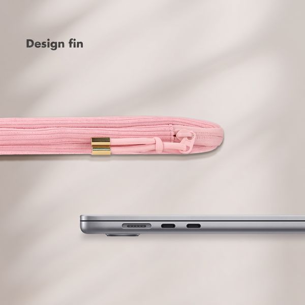 Selencia Cord Laptop Hülle 15-16 Zoll - Laptop Sleeve - Soft Blush