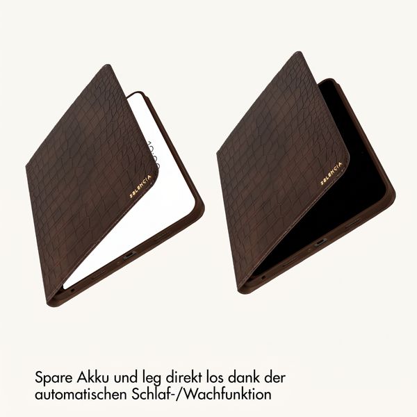 Selencia Croco Klaphülle Samsung Galaxy Tab A11 Plus / A9 Plus - Choco Brown