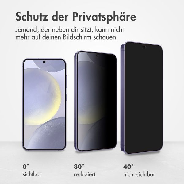 Accezz Privacy Displayschutz aus gehärtetem Glas für das Samsung Galaxy S24 Plus