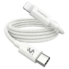 imoshion Braided USB-C-zu-Lightning-Kabel 30 W - 2 Meter - Weiß