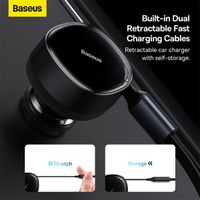 Baseus Enjoyment 2-in-1 | Schnelllade-Autoladegerät mit ausziehbarem USB-C- und Lightning-Kabel