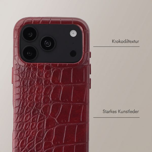 Selencia Croco Backcover mit MagSafe Apple iPhone 18 Pro Max / 17 Pro Max - Burgundy