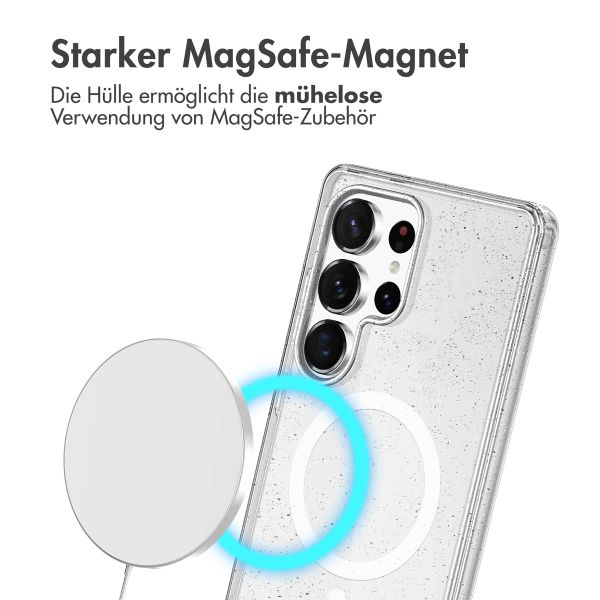 imoshion Sparkle Back Cover mit MagSafe Samsung Galaxy S25 Ultra - Glitzer Transparent