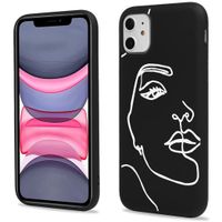 imoshion Design Hülle iPhone 11 - Abstraktes Gesicht - Weiß / Schwarz