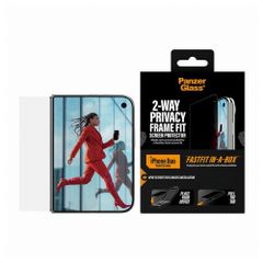 PanzerGlass Ultra Wide Fit FastFit in-a-box 2-way Privacy Screen Protector Apple iPhone Duo