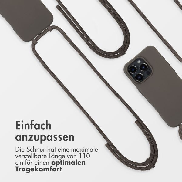 imoshion Color Backcover mit abnehmbarem Handykette und MagSafe Apple iPhone 16 Pro - Black Coffee