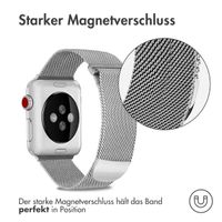 imoshion Mailändische Magnetarmband für die Apple Watch Series 1 bis 9 / SE (38/40/41 mm) | Series 10 (42 mm) - Größe S - Silber