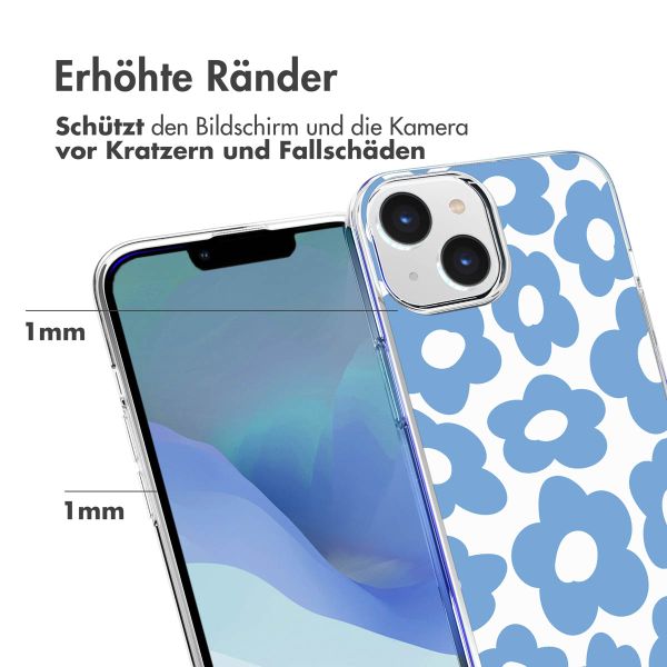 imoshion Design Hülle iPhone 14 - Retro Blue Flowers