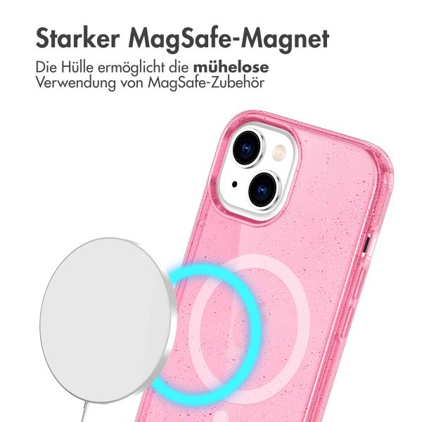 imoshion Sparkle Back Cover mit MagSafe Apple iPhone 14 - Glitzer Rosa
