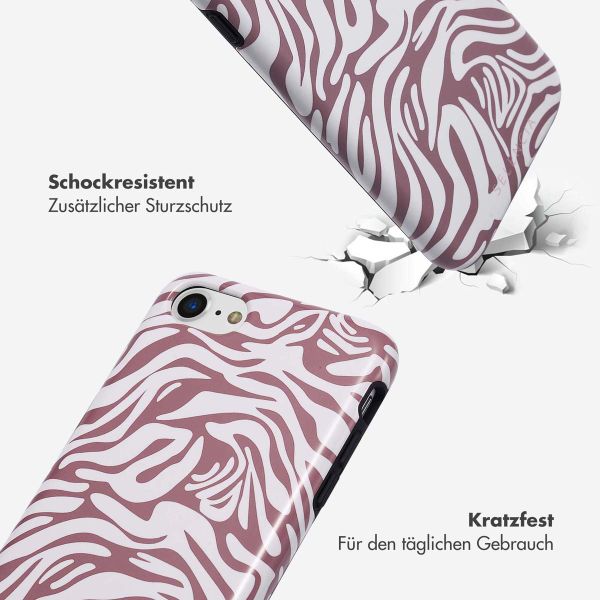 Selencia Vivid Tough Back Cover für das iPhone SE (2022 / 2020) / 8 / 7 / 6(s) - Trippy Swirl Dark Rose