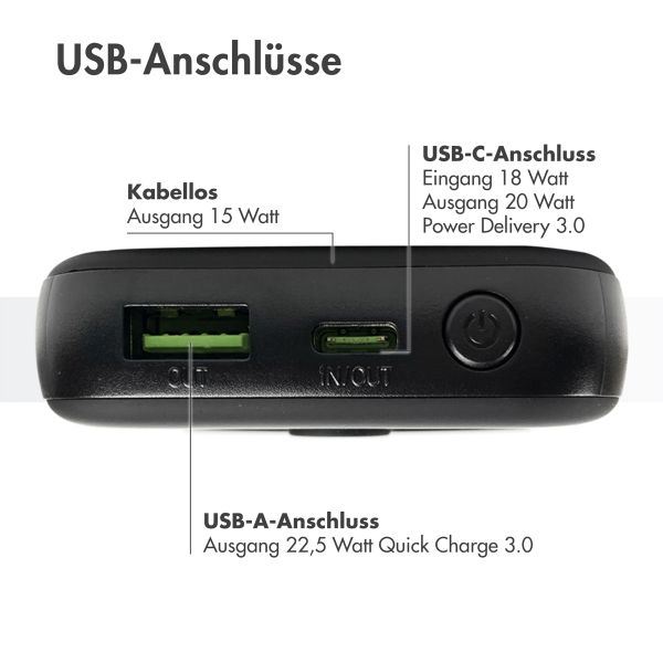 imoshion MagSafe Powerbank - 10.000 mAh - Kabellose Powerbank - Schwarz