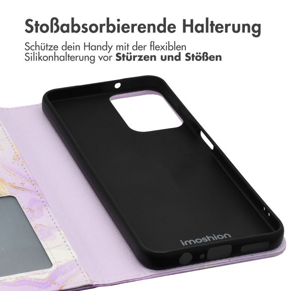 imoshion Design Klapphülle Motorola Moto G34 - Purple Marble