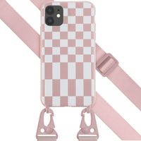 Selencia SilikonHülle design mit abnehmbarem Band Apple iPhone 11 - Irregular Check Sand Pink