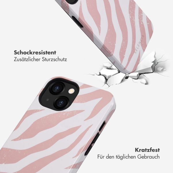 Selencia Vivid Back Cover Apple iPhone 13 - Colorful Zebra Old Pink