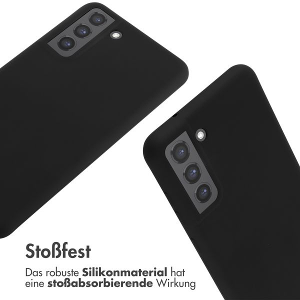 imoshion Silikonhülle mit Band für das Samsung Galaxy S21 FE - Schwarz