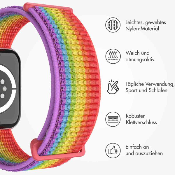 imoshion Nylonarmband für das  Apple Watch Series 1 t/m 9 / SE (38/40/41 mm) | Series 10 / 11 (42 mm) - Rainbow