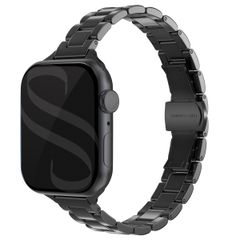 Selencia Slim Stahlgliederarmband für das  Apple Watch Series 1 t/m 9 / SE (38/40/41 mm) | Series 10 / 11 (42 mm) - Schwarz