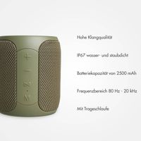 Selencia AquaPlay Bluetooth-Lautsprecher - Drahtloser Lautsprecher - Wasserdicht - Army Green