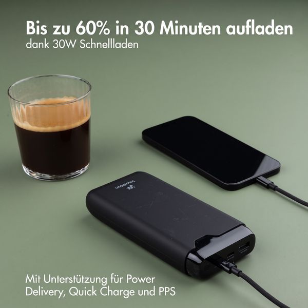 imoshion Powerbank - 27.000 mAh - Schnelles Aufladen und Power Delivery - 30W - Schwarz