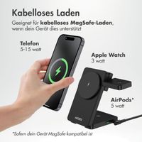 Accezz 3-in-1 Faltbares Kabelloses MagSafe Ladegerät - 20 Watt - Schwarz