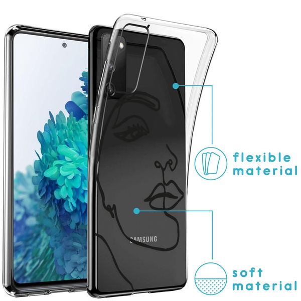 imoshion Design Hülle Galaxy S20 FE - Abstraktes Gesicht - Schwarz