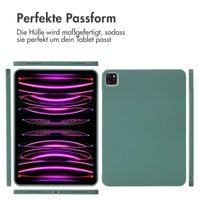 Accezz Liquid Silicone Back Cover mit Stifthalter Apple iPad Pro 11 (2022 / 2021 / 2020 / 2018) - Dunkelgrün