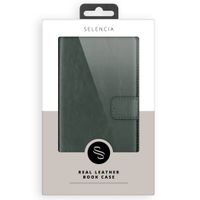 Selencia Echtleder Klapphülle Apple iPhone 12 (Pro) - Grün