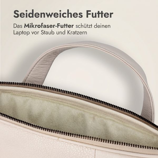 Accezz Leather Laptoptasche 16 Zoll - Beige