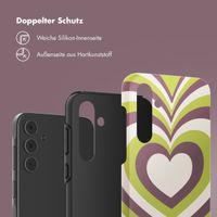 Selencia Vivid Back Cover Samsung Galaxy A55 - Double Hearts Plum Fern