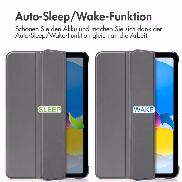 imoshion Trifold Klapphülle Apple iPad 11 (2025) 11 Zoll / iPad 10 (2022) 10.9 Zoll - Grau