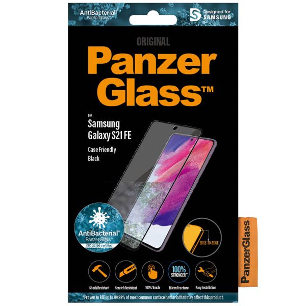 PanzerGlass Case Friendly Antibakterieller Screen Protector für das Samsung Galaxy S21 FE - Schwarz