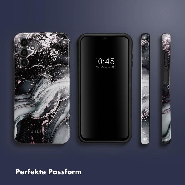 Selencia Vivid Tough Back Cover für das Samsung Galaxy A15 (5G/4G) - Chic Marble Black