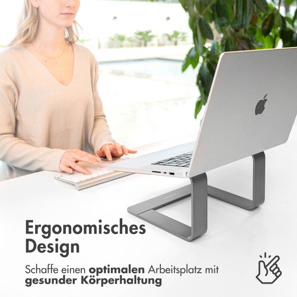 imoshion ﻿Aluminium-Laptophalter - Laptophalter - Schreibtisch - Universal - Dunkelgrau