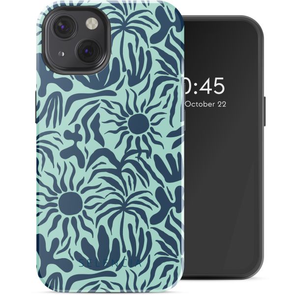 Selencia Vivid Tough Back Cover mit MagSafe für das iPhone 13 - Tropical Vibes Light Blue