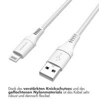 imoshion ﻿Lightning- auf USB-Kabel – nicht MFi-zertifiziert  – Geflochtenes Gewebe  – 2 m – Weiß