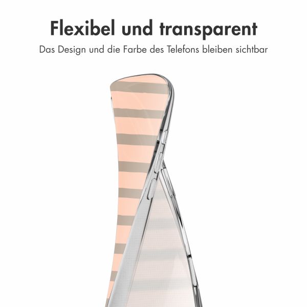imoshion Design Hülle Apple iPhone 16 - Striped peach reverse